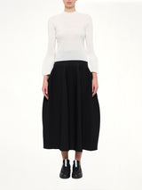 Soft Portrait Long Bell Sleeve Top in White