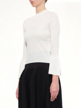 Soft Portrait Long Bell Sleeve Top in White