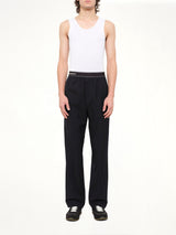 Wool Blend Sports Trouser in Black