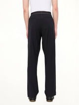 Wool Blend Sports Trouser in Black