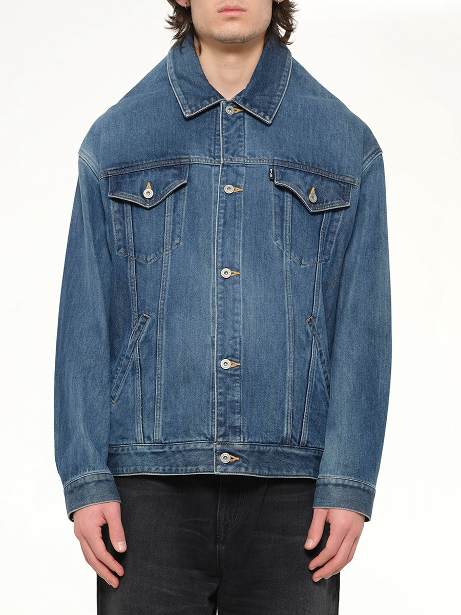 Head Drop Denim Jacket in Indigo