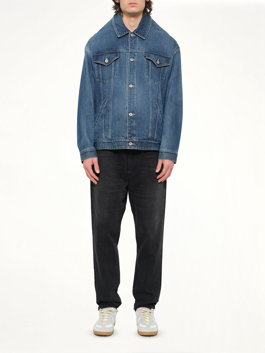 Head Drop Denim Jacket in Indigo