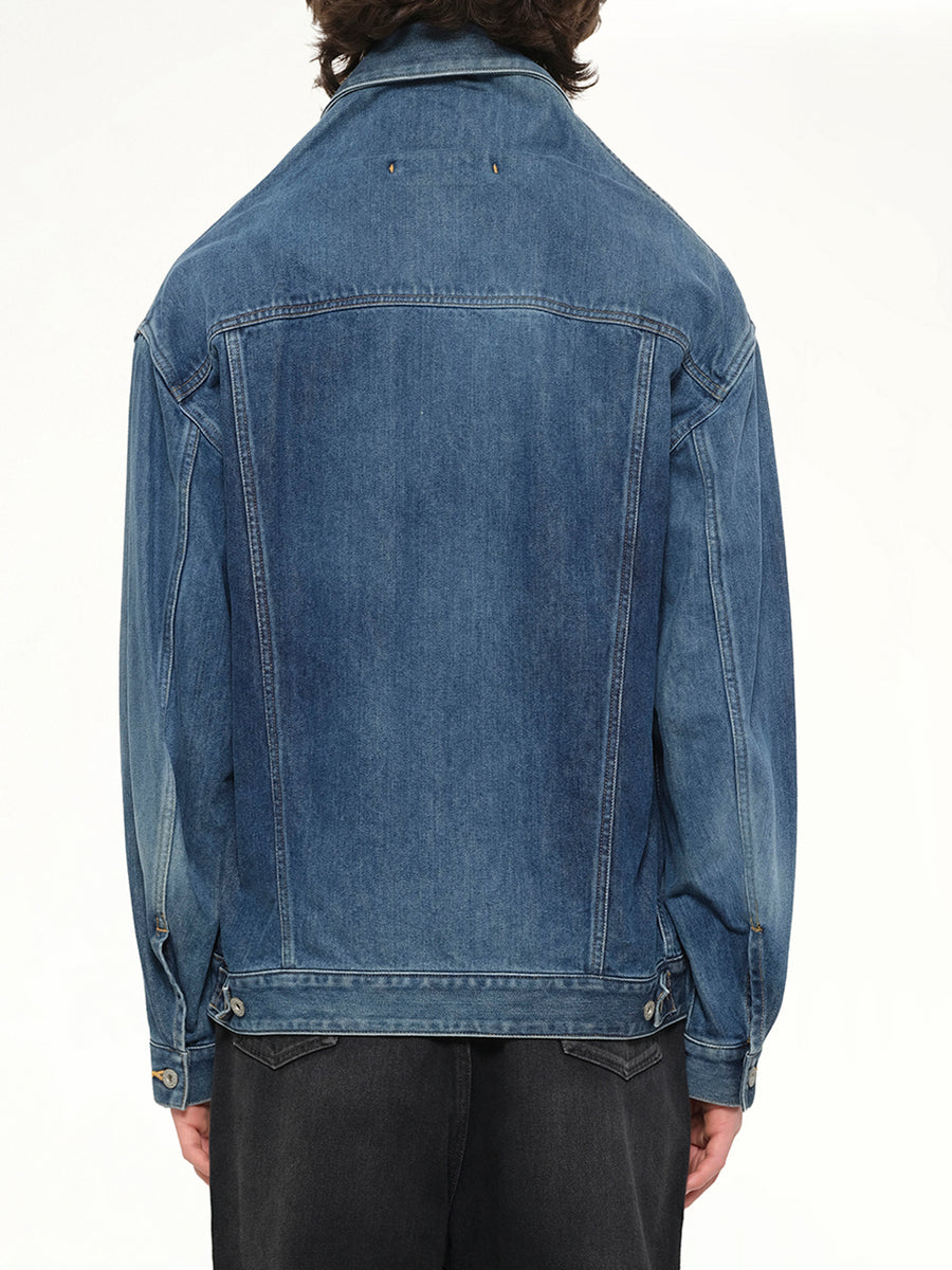 Head Drop Denim Jacket in Indigo