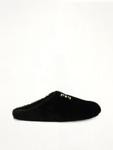 4G Shearling Slip On in Black