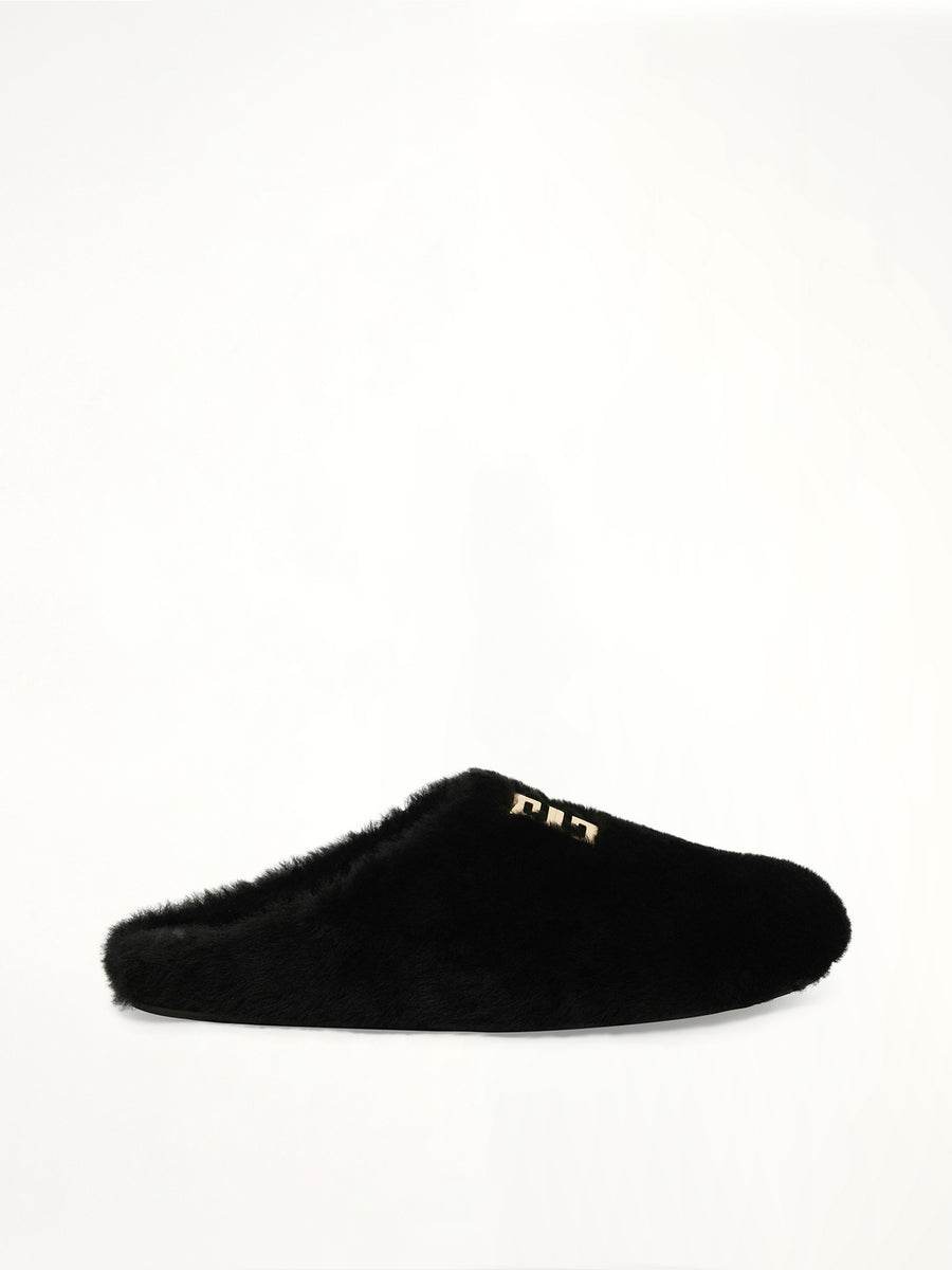 4G Shearling Slip On in Black