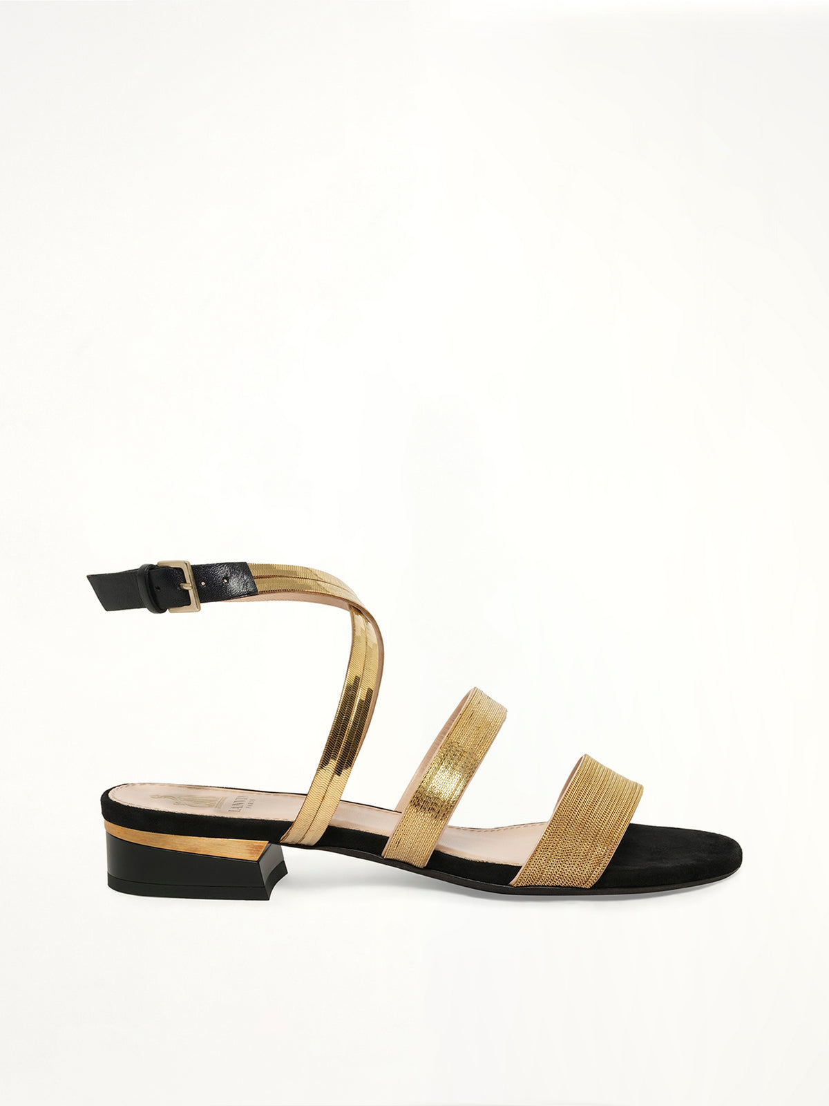Flat Sandal W/ Chain in Black