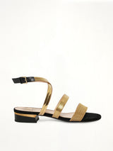 Flat Sandal W/ Chain in Black