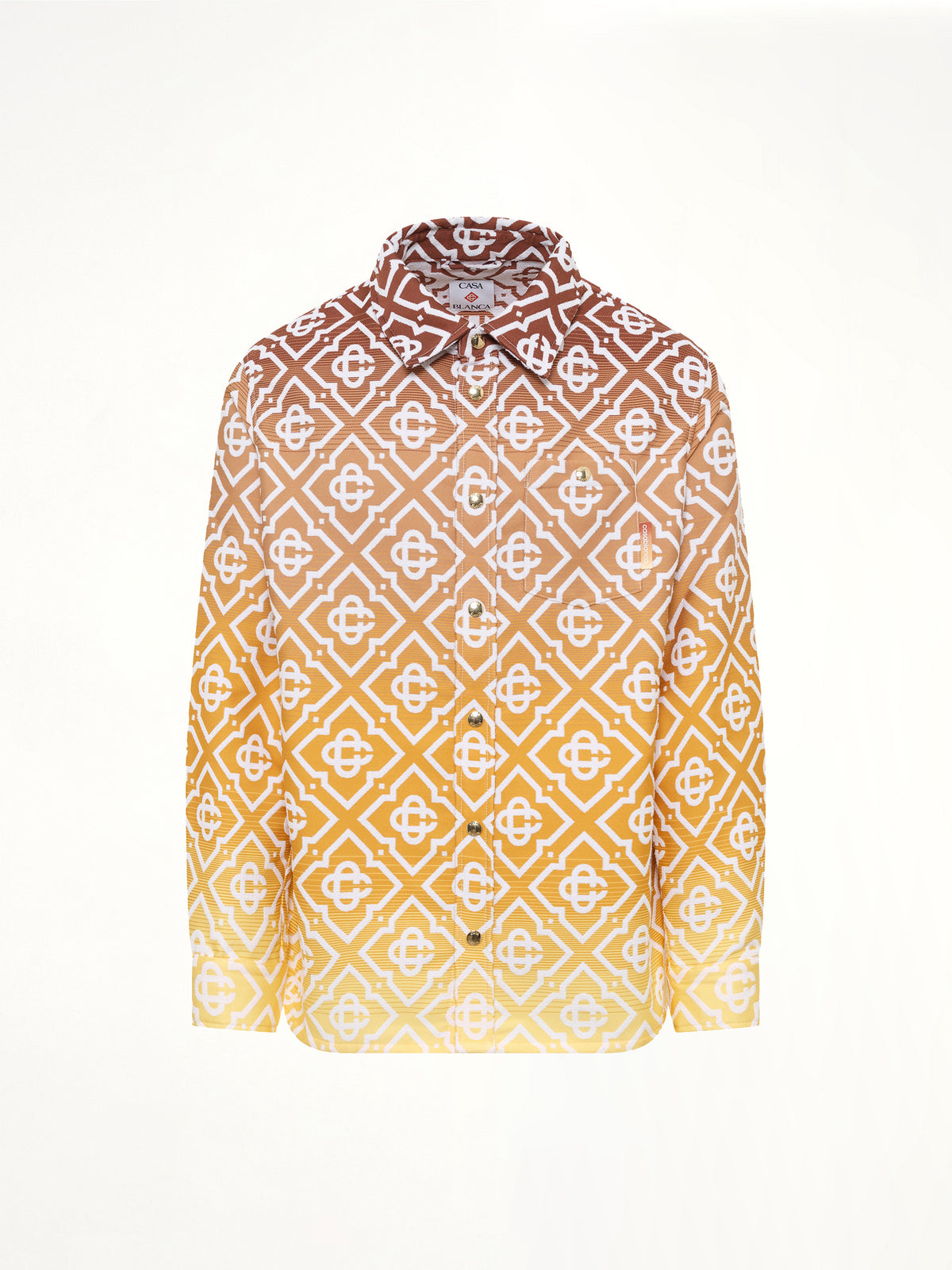 Boucle Jacquard Monogram Shacket in Brown