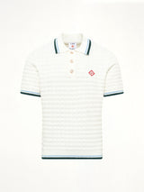 Boucle Short Sleeve Polo in White