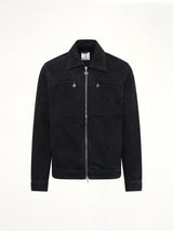 Denim Monogram Jacket in Black