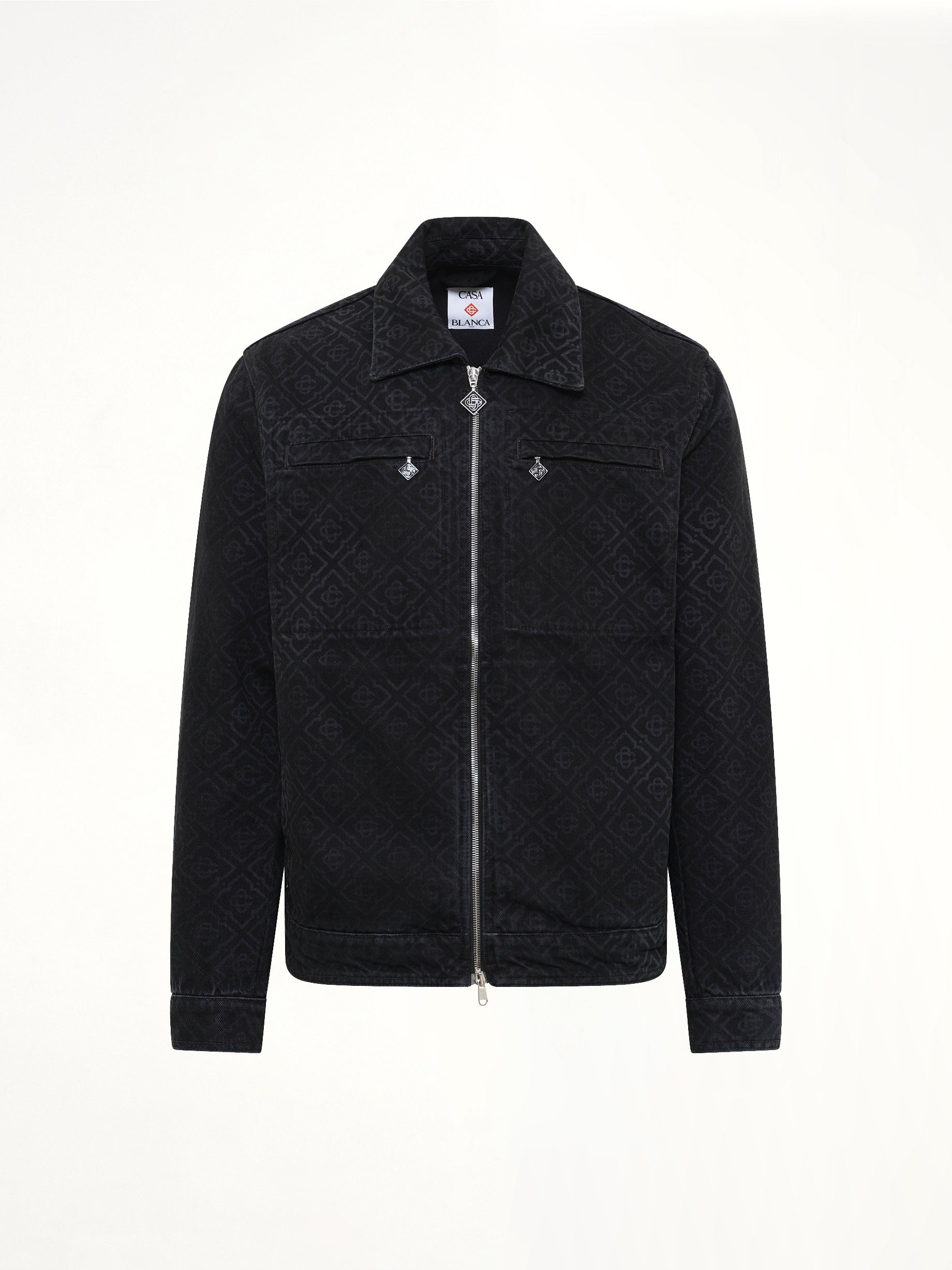Denim Monogram Jacket in Black