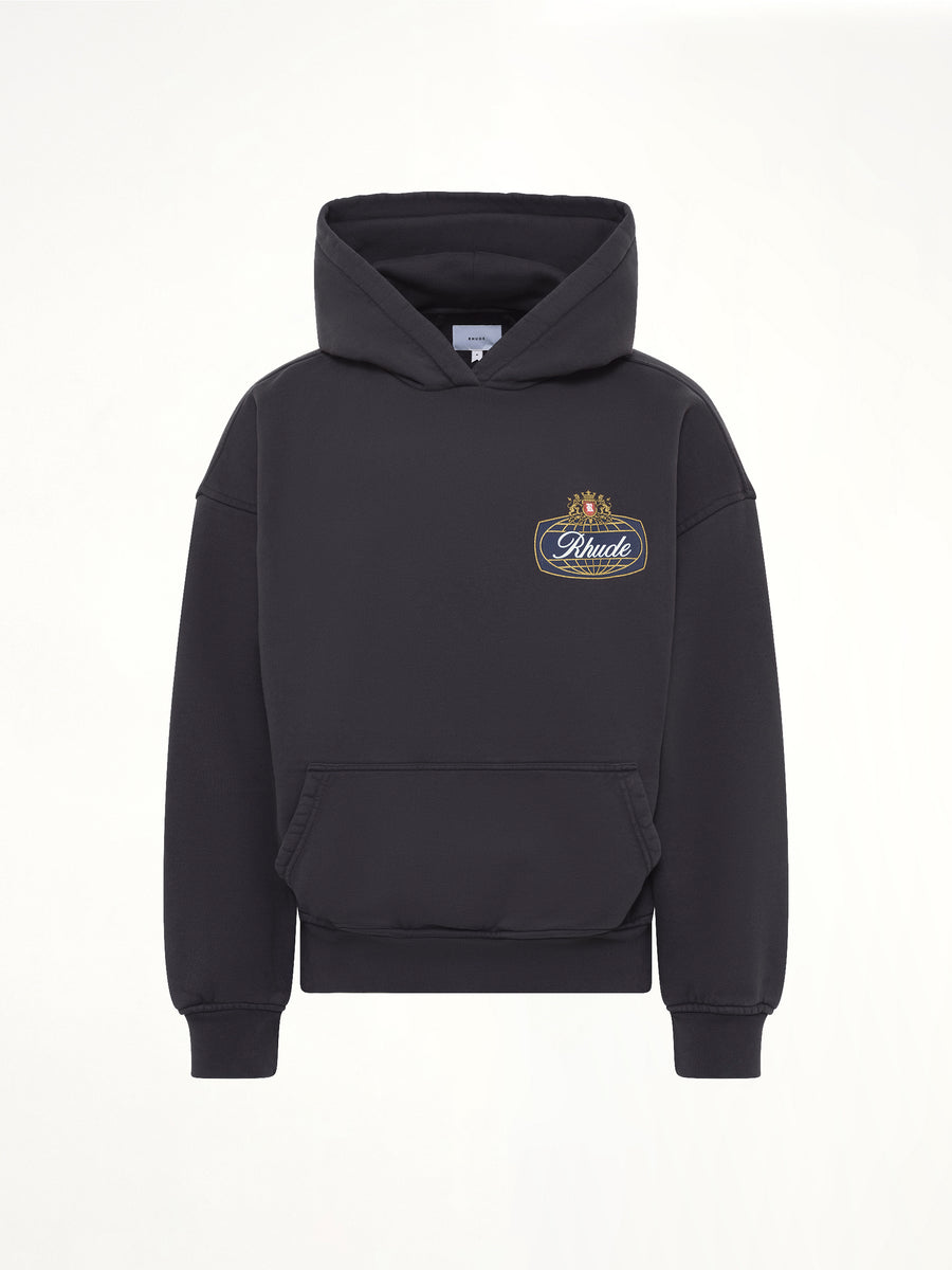 Rhude Safari Crest Hoodie in Vintage Black