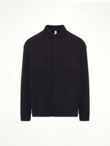 Soft Milan Covered Placket Shirt in Black
