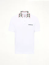 Textured Laurel Pique Polo in White