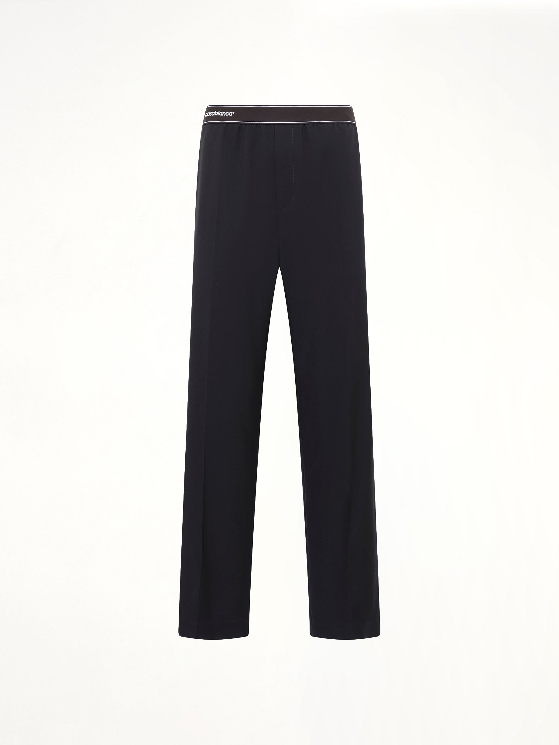 Wool Blend Sports Trouser in Black