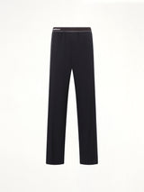 Wool Blend Sports Trouser in Black