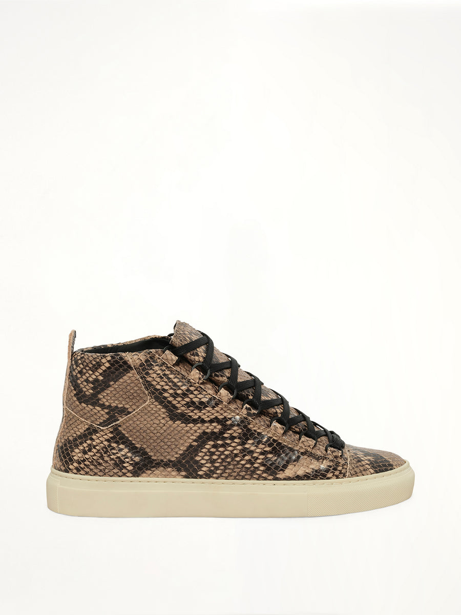 Arena High Python Sneakers  in Beige