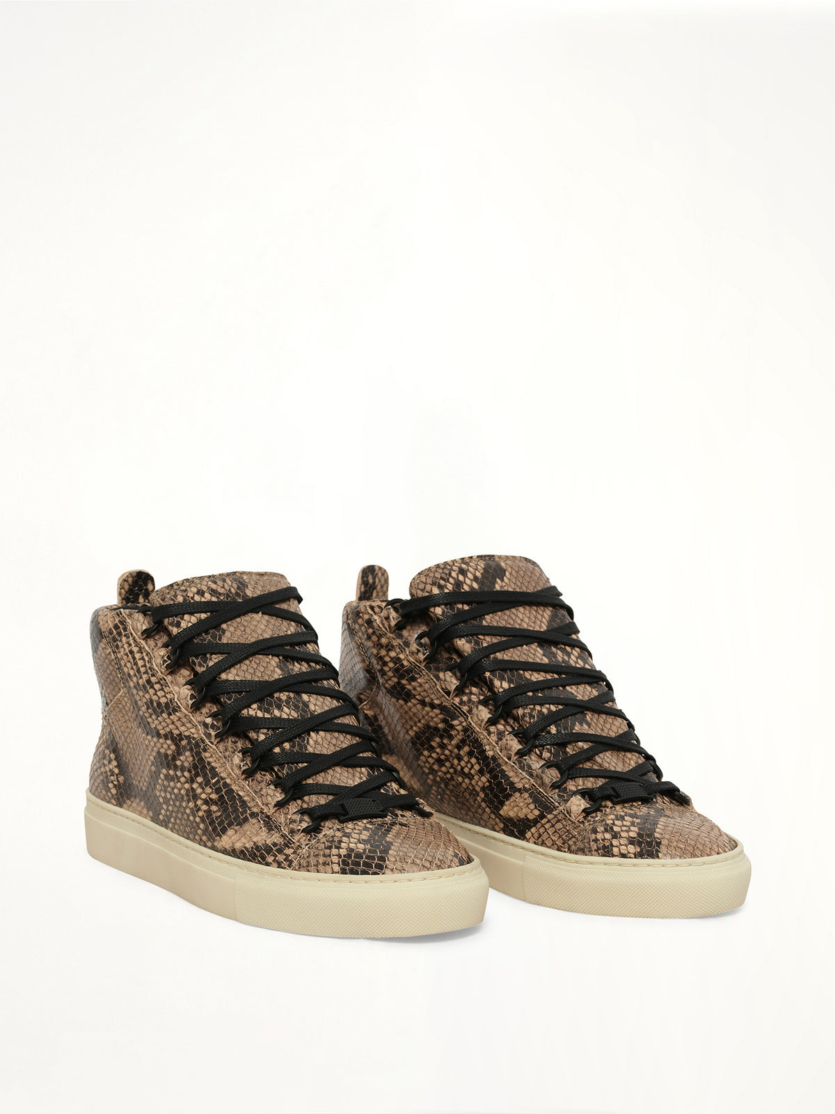 Arena High Python Sneakers  in Beige