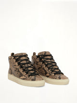 Arena High Python Sneakers  in Beige