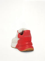 Joey HC Low Sneaker in White/Red