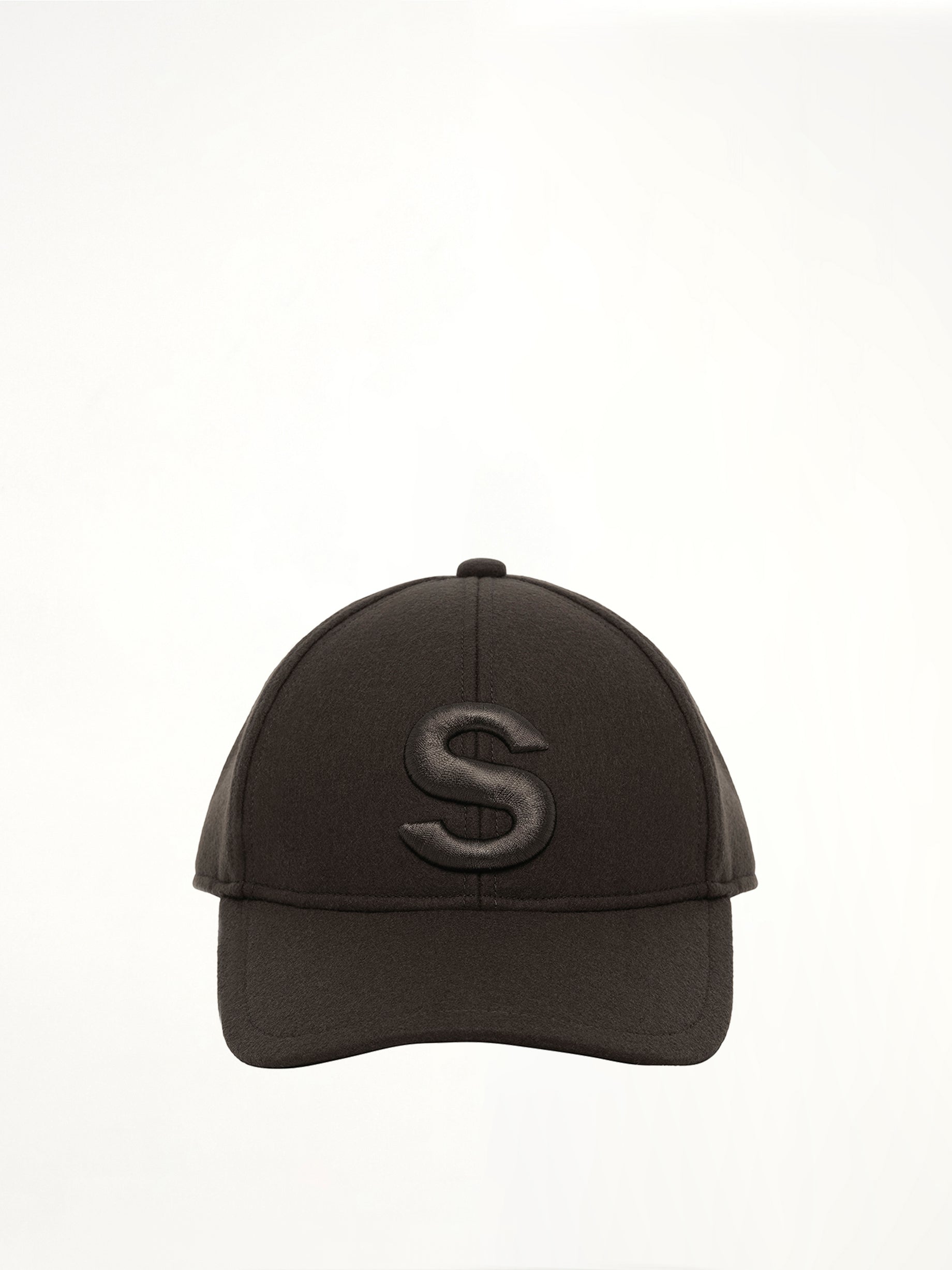 S Cap Wool Melton in Dark Khaki