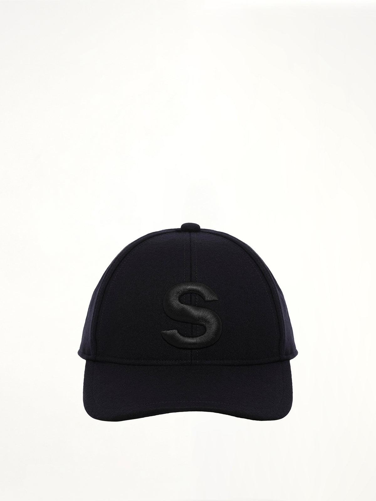 S Cap Wool Melton in Navy