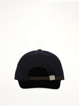 S Cap Wool Melton in Navy