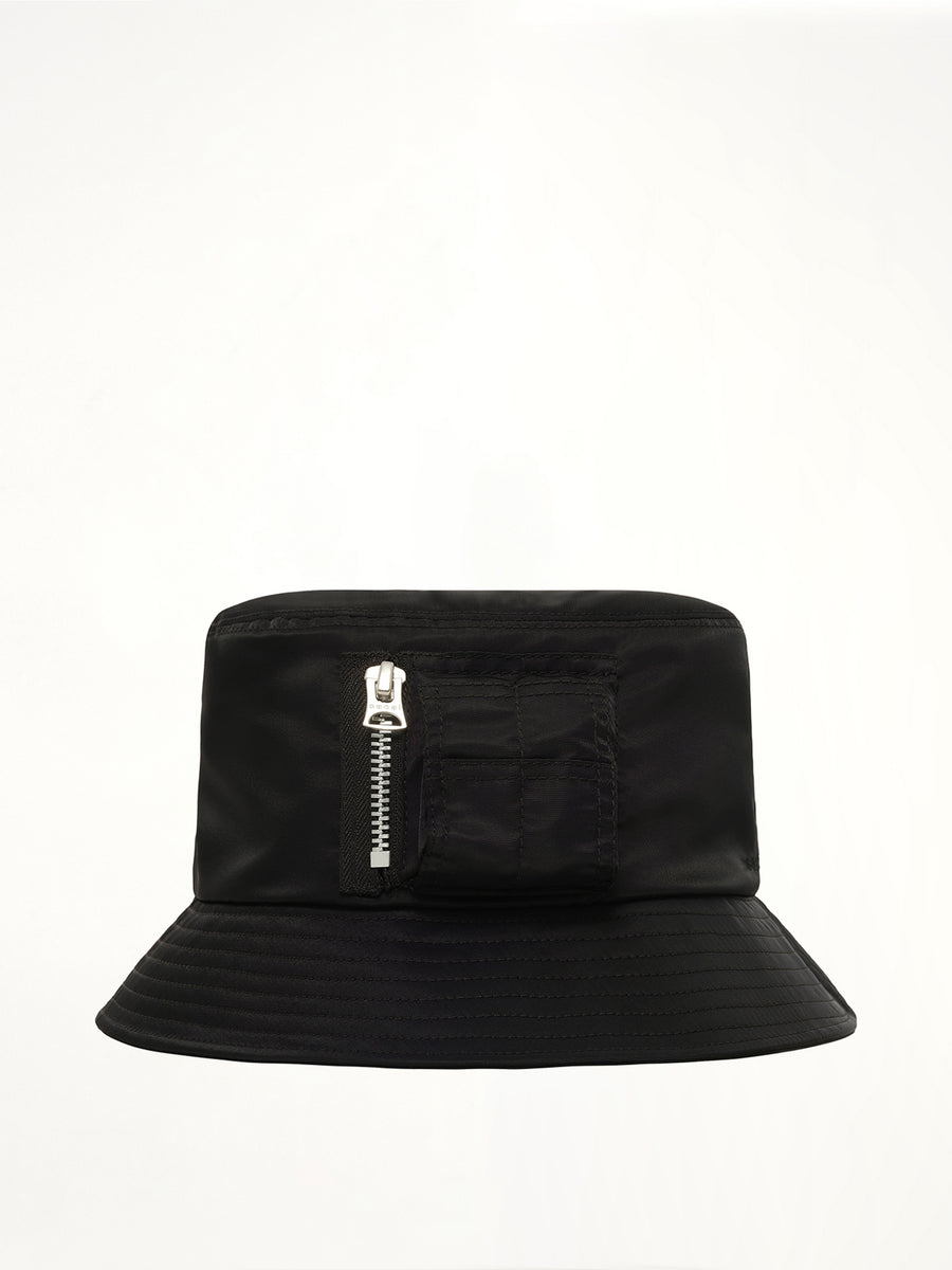 Single Brim Pocket Hat in Black