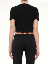 Alexander McQueen Embellished Rose Top in Black