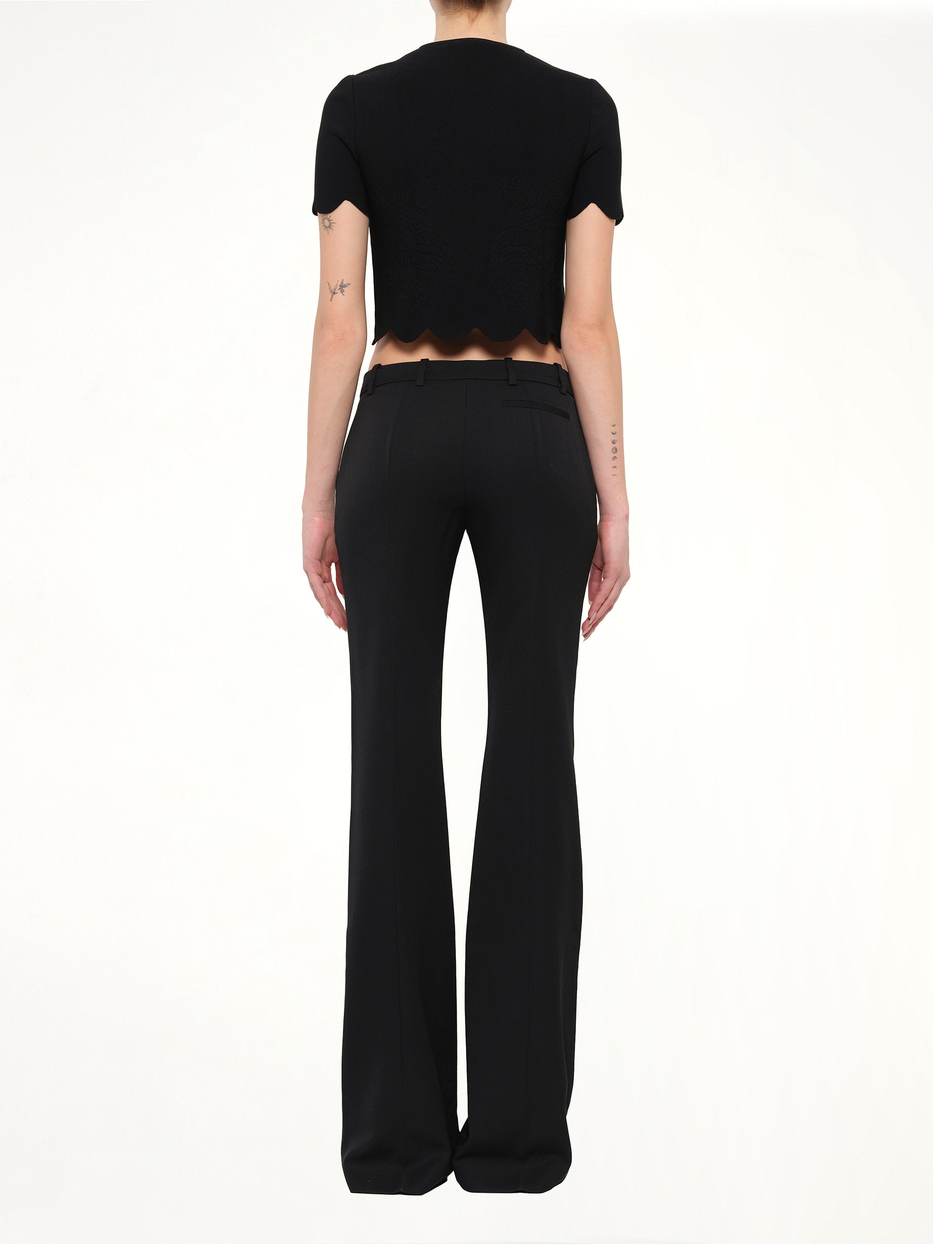 Alexander McQueen Embellished Rose Top in Black