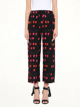Alexander McQueen Petal Print Pants in Black/Red