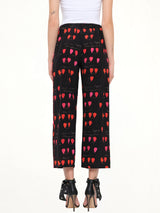 Alexander McQueen Petal Print Pants in Black/Red