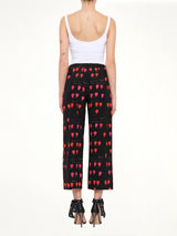 Alexander McQueen Petal Print Pants in Black/Red