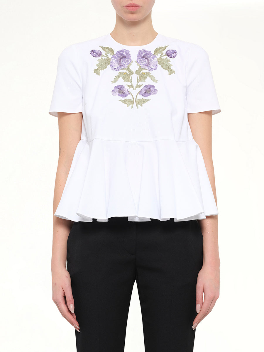 Alexander McQueen Cotton Piquet Top in White