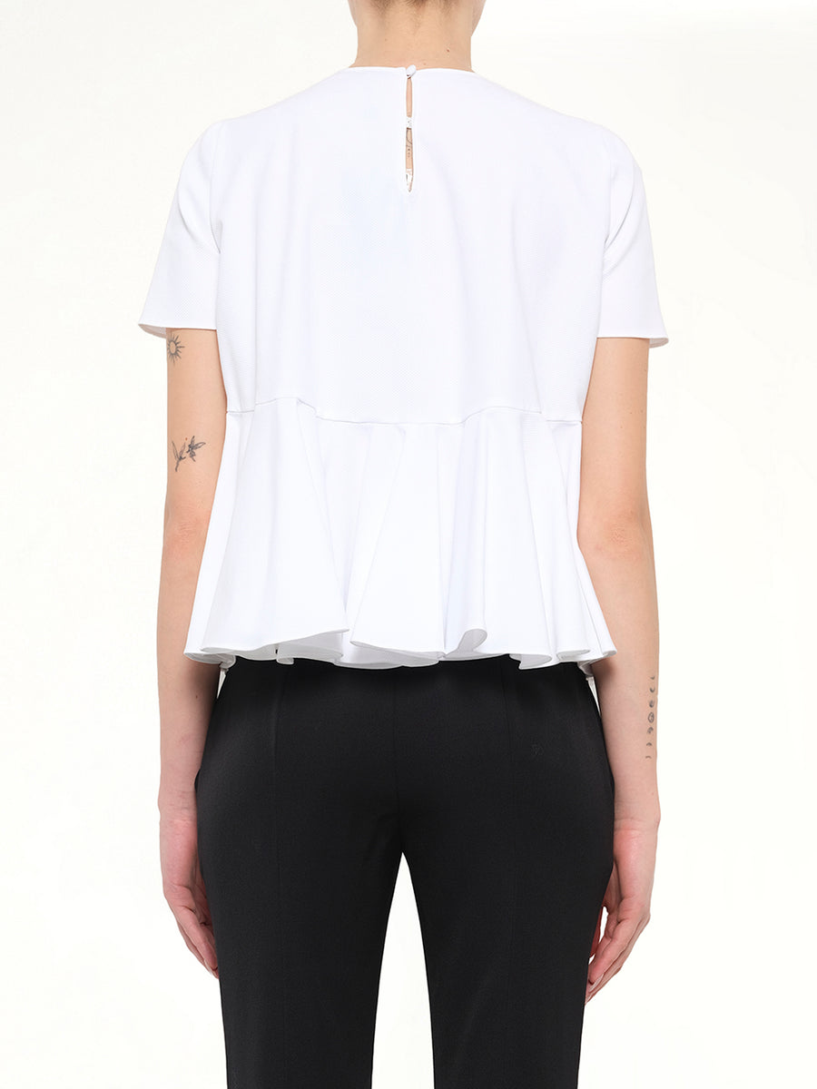 Alexander McQueen Cotton Piquet Top in White