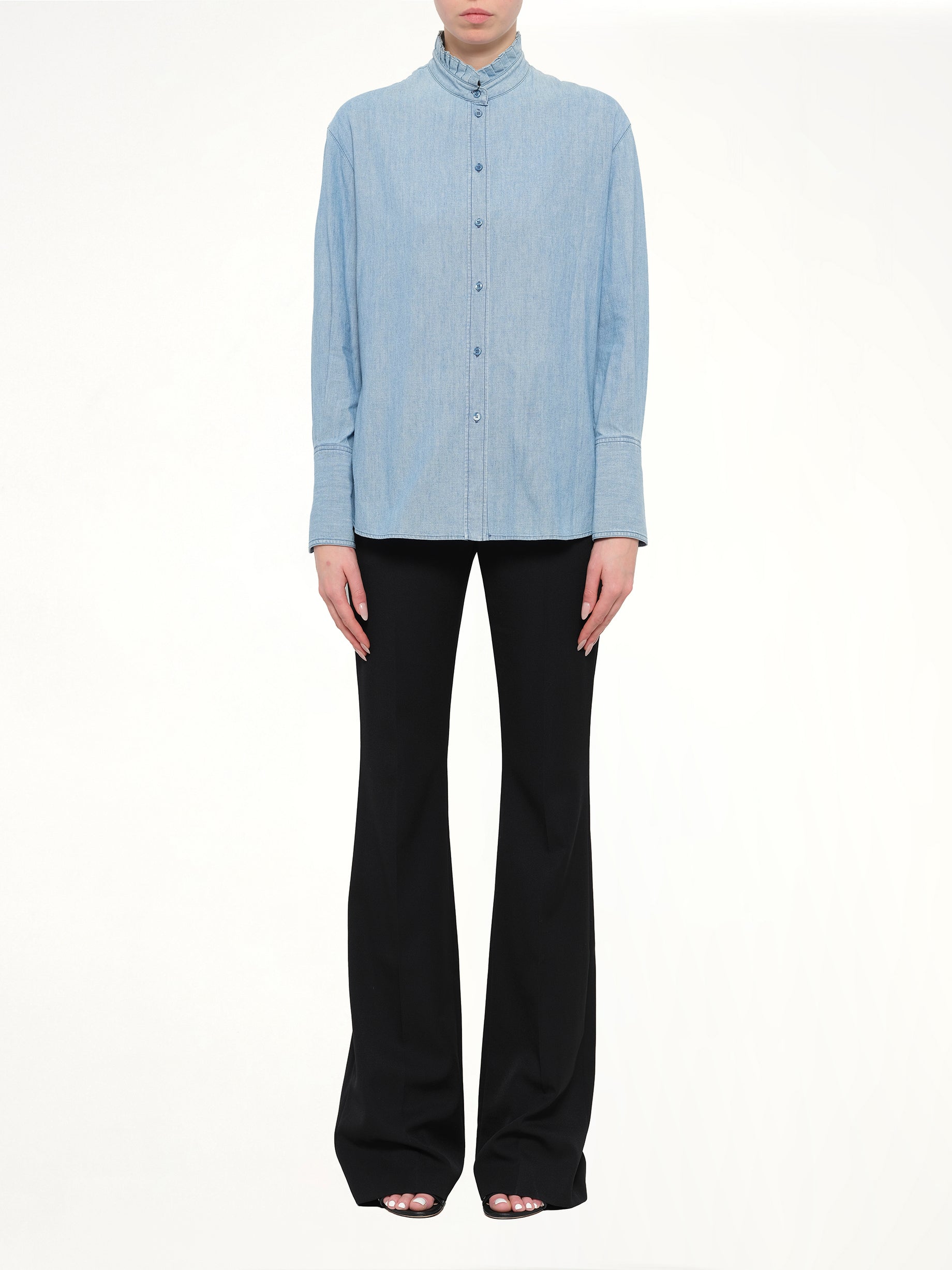 Alexander McQueen Embroidered Chambre Shirt in Blue