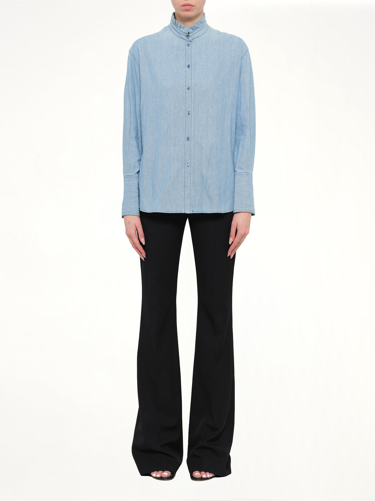 Alexander McQueen Embroidered Chambre Shirt in Blue