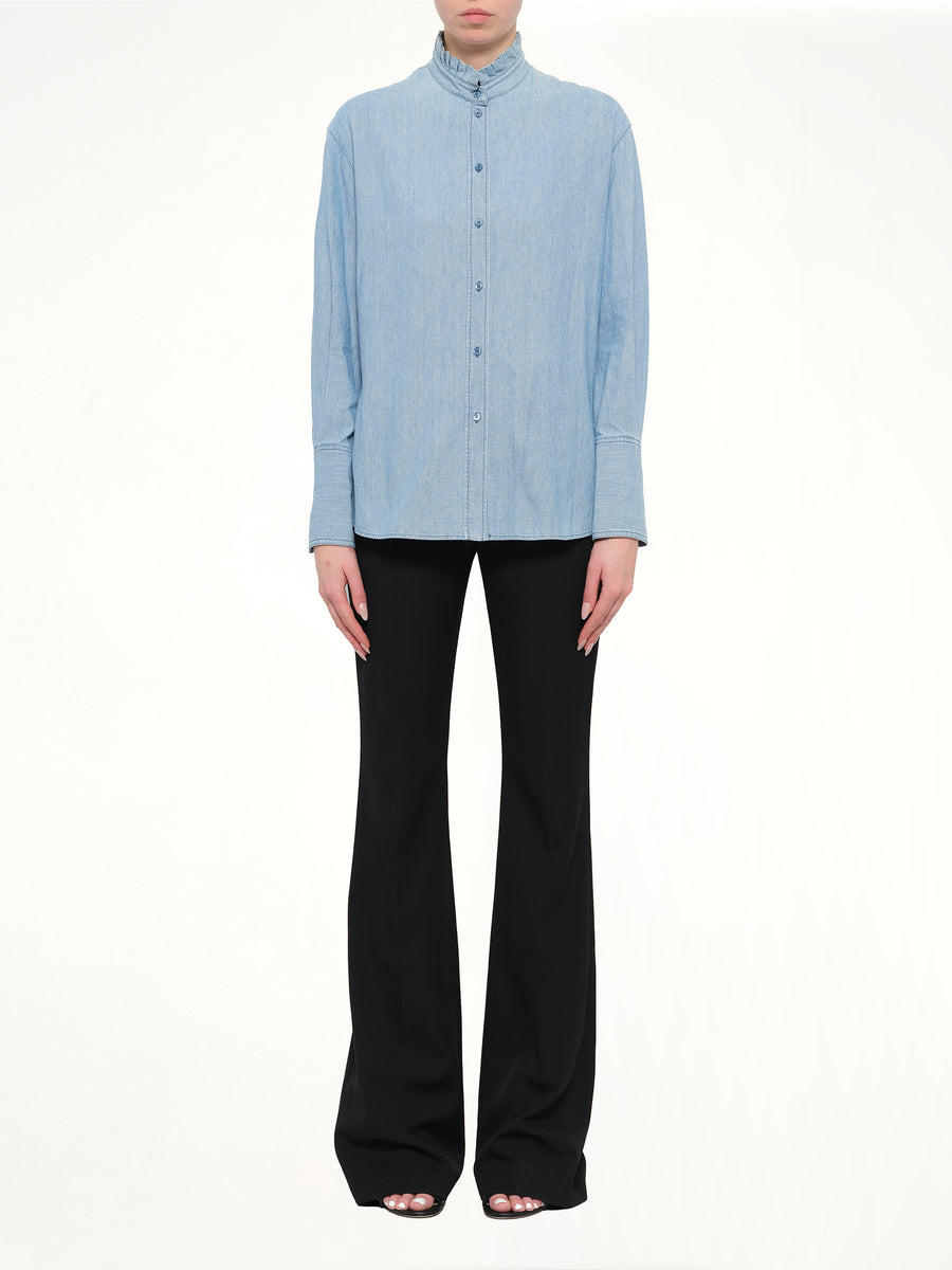 Alexander McQueen Embroidered Chambre Shirt in Blue