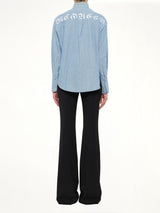 Alexander McQueen Embroidered Chambre Shirt in Blue