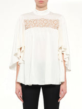 Alexander McQueen Fluid Satin Top in White