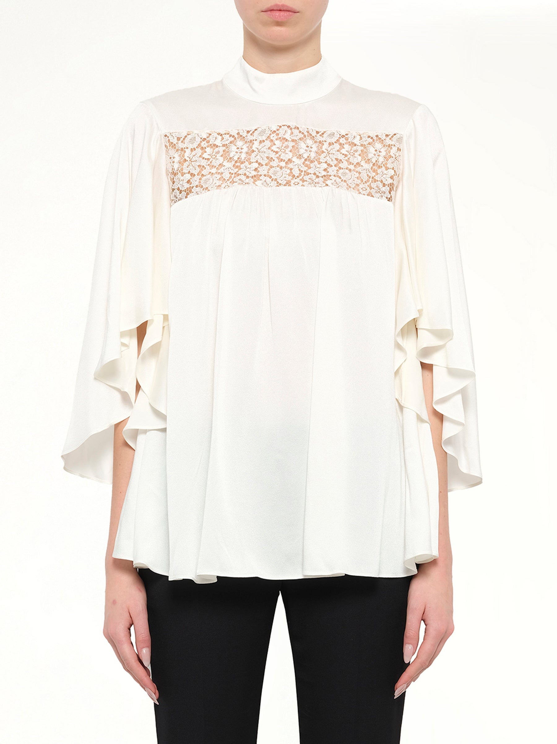 Alexander McQueen Fluid Satin Top in White