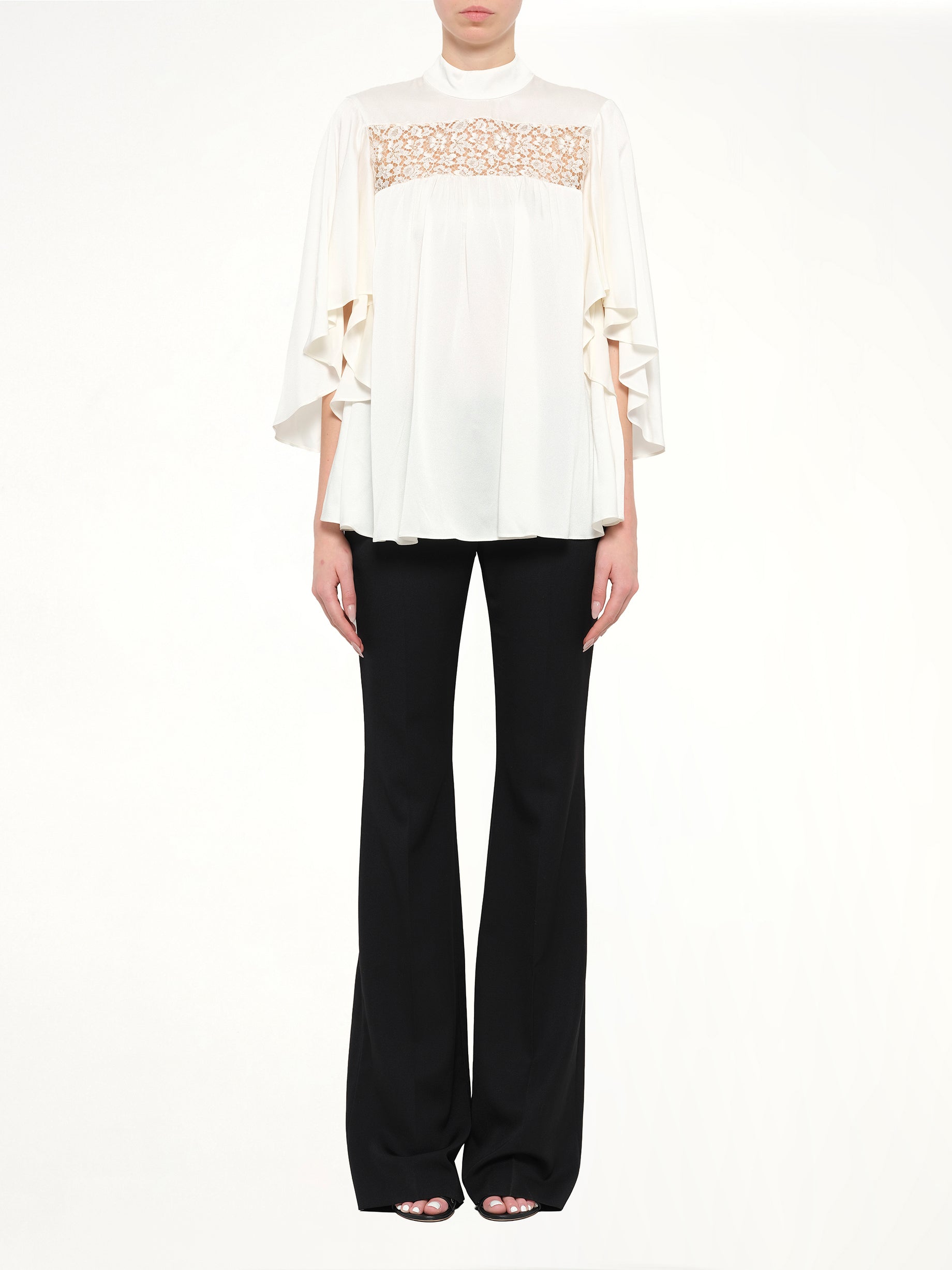 Alexander McQueen Fluid Satin Top in White