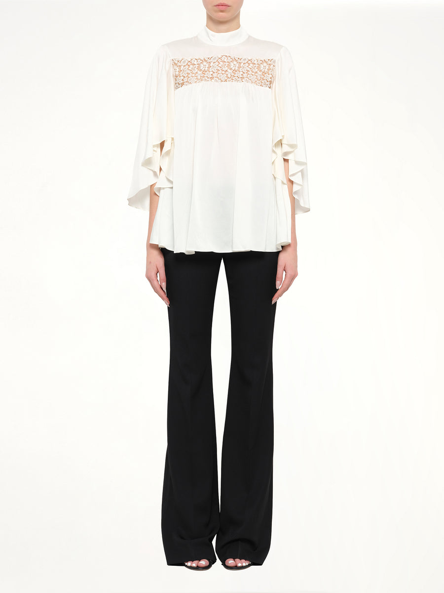 Alexander McQueen Fluid Satin Top in White