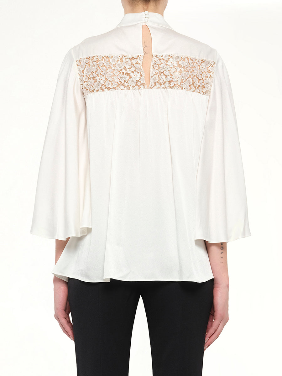 Alexander McQueen Fluid Satin Top in White