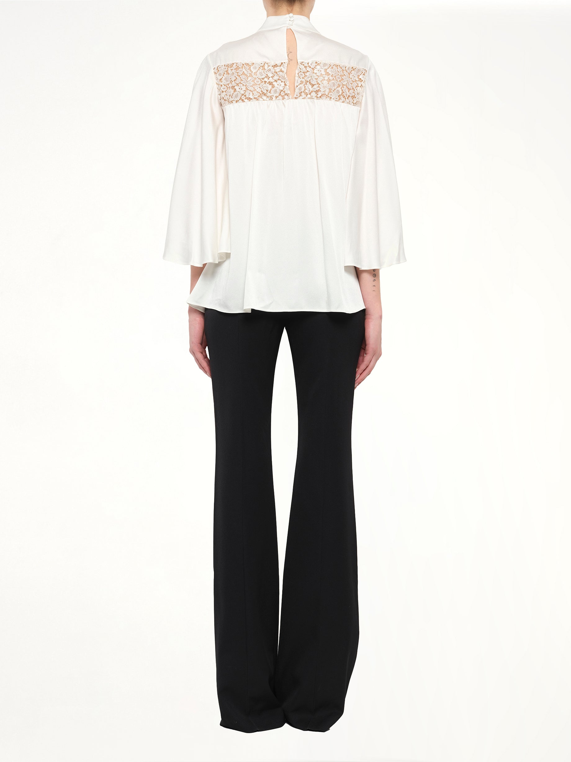 Alexander McQueen Fluid Satin Top in White