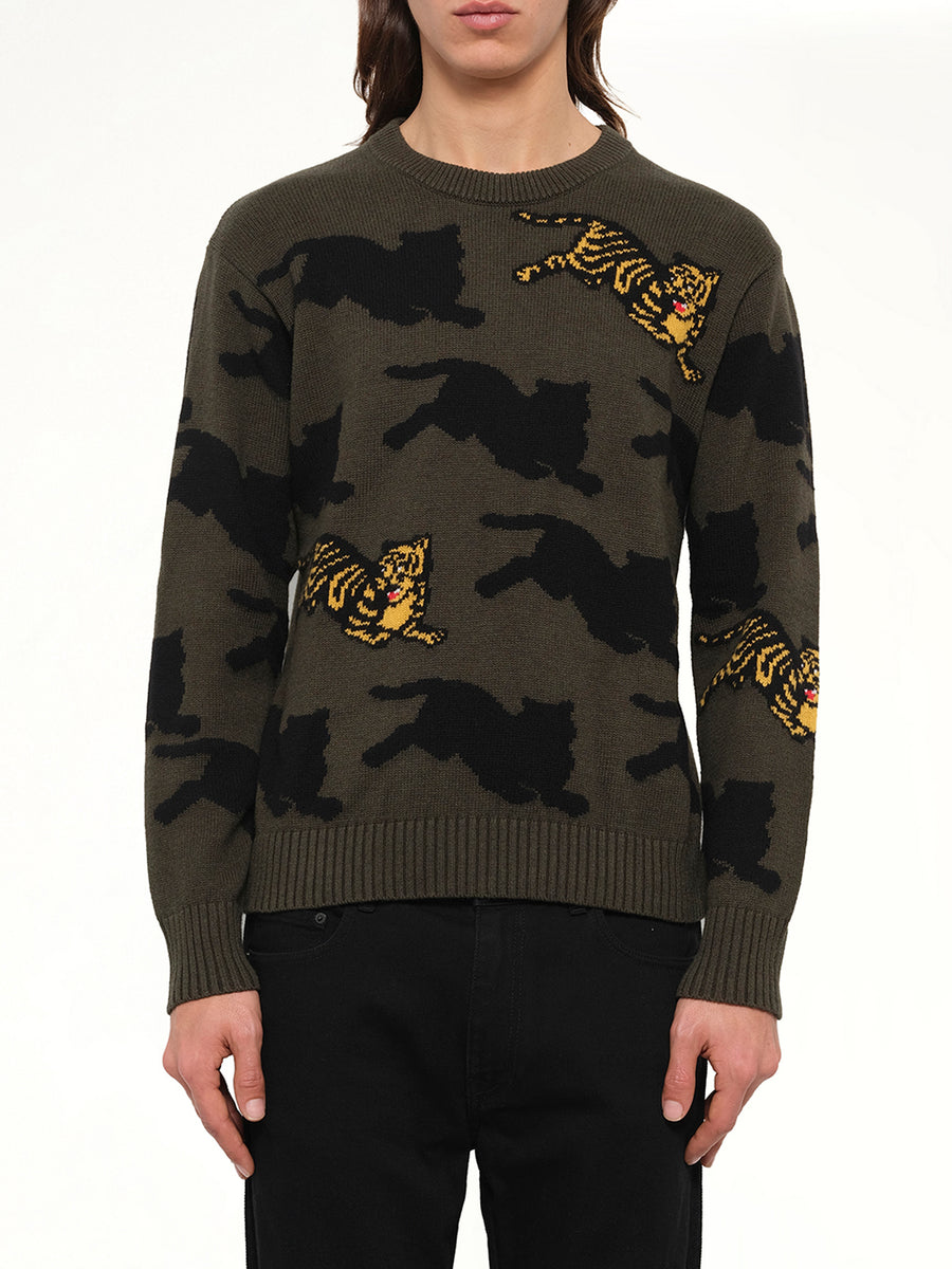 Jumping Tiger Knit in Khaki