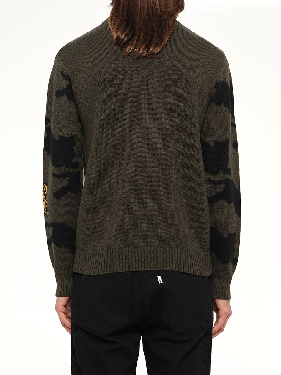 Jumping Tiger Knit in Khaki