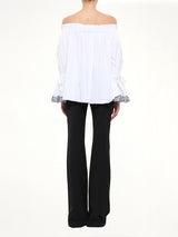 Popeline Shirt Top in White