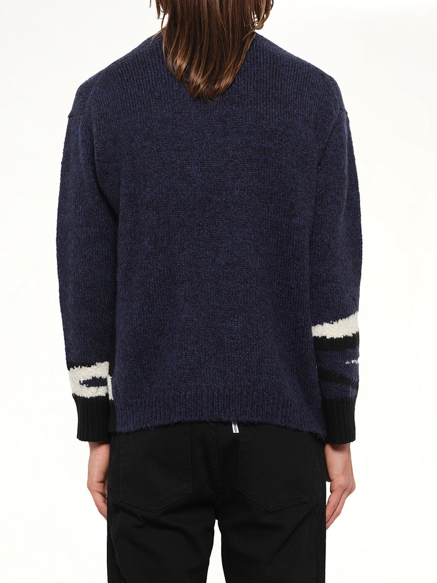 Tiger Head Knit in Blue