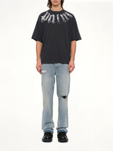 Big Neck Logo Loose T-Shirt in Black/Off White